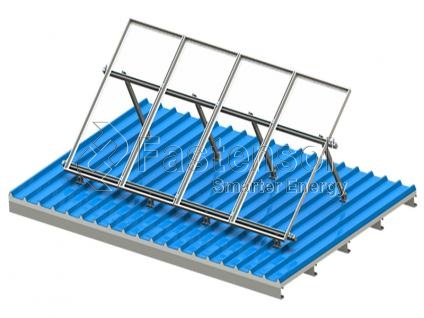 sistema de montagem solar de telhado de metal plano ajustável